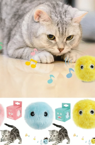 Pelota de Felpa Fluffy para Gatos (Pack de 3 Unid.)
